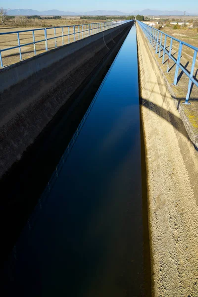 Concrete Irrigation Canal Huesca Province Aragon Spain — Stock Photo, Image