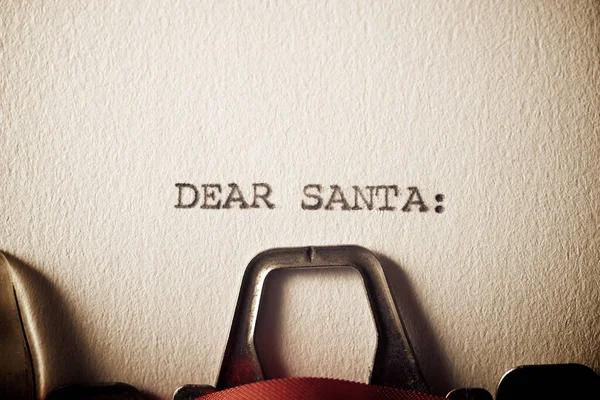 Frase Querido Pai Natal Escrita Com Uma Máquina Escrever — Fotografia de Stock