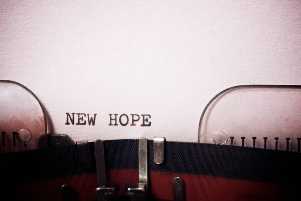 Nová Fráze Naděje Napsaná Psacím Strojem — Stock fotografie