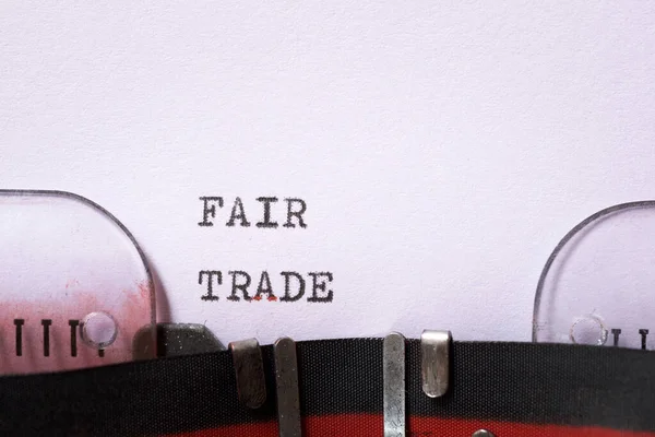 Fair Trade Phrase Written Typewriter — Stock Photo, Image