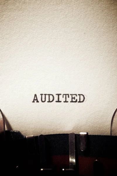 Audited Word Written Typewriter — Stock Photo, Image