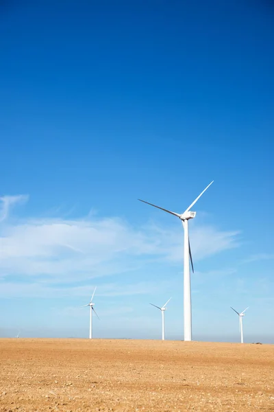 Větrné Turbíny Pro Výrobu Elektrické Energie Provincie Zaragoza Aragon Španělsku — Stock fotografie