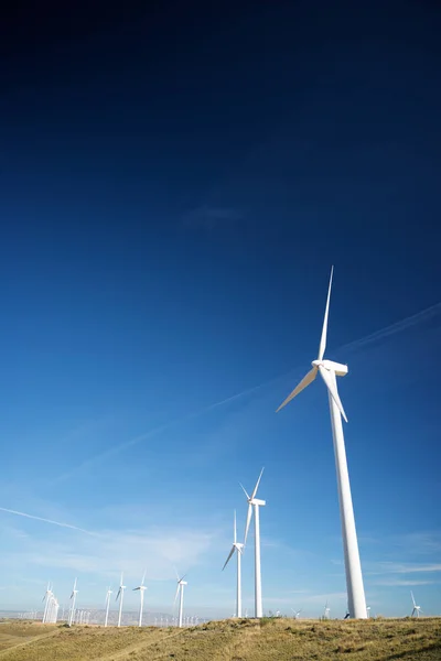 Wind Turbines Electric Power Production Zaragoza Province Aragon Spain — Stock Photo, Image