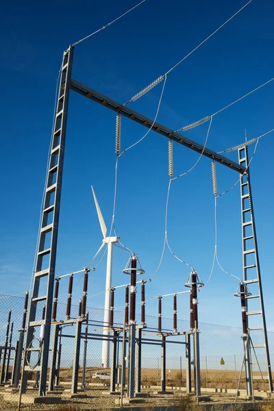 Elektrische Umspannwerke Der Provinz Zaragoza Aragon Spanien — Stockfoto