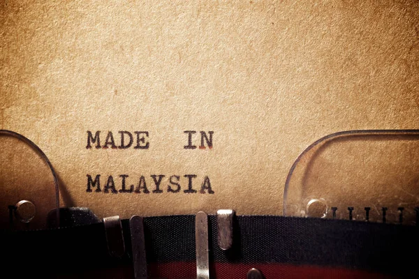 Hecho Malasia Frase Escrita Con Una Máquina Escribir —  Fotos de Stock