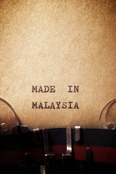 Hecho Malasia Frase Escrita Con Una Máquina Escribir —  Fotos de Stock