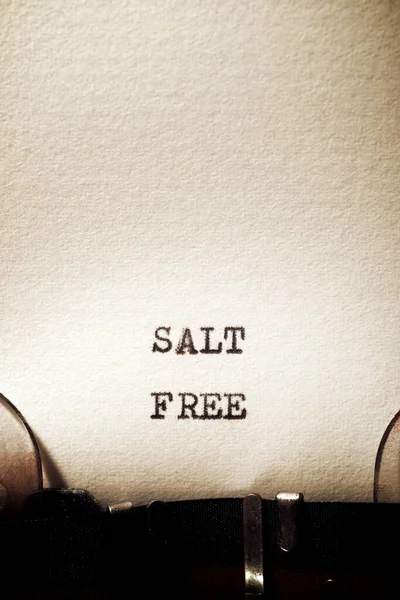 Salt Free Phrase Written Typewriter — Stock Photo, Image