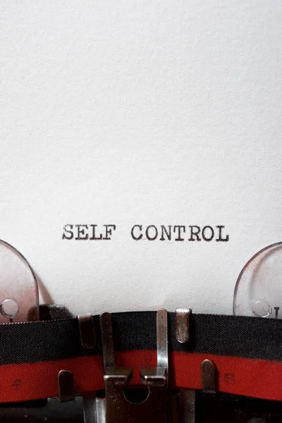 Self Control Phrase Written Typewriter — Stock Photo, Image