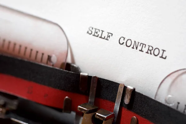 Self control phrase written with a typewriter.