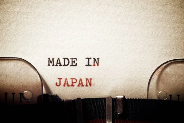 Tillverkad Japan Fras Skriven Med Skrivmaskin — Stockfoto