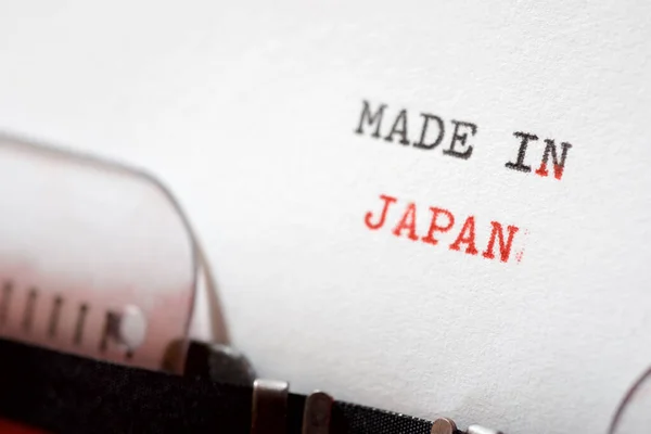 Hecho Japón Frase Escrita Con Una Máquina Escribir —  Fotos de Stock