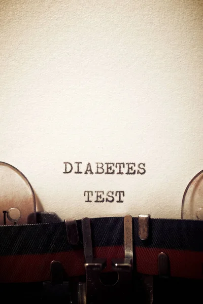 Diabetes test phrase written with a typewriter.