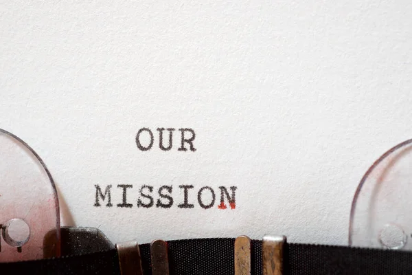 Our Mission Phrase Written Typewriter — Stock Photo, Image