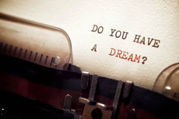 Питання Про Мрію Написане Друкарською Машинкою — стокове фото