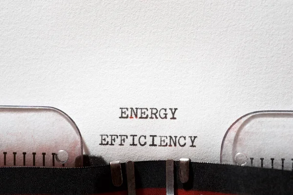 Fráze Energetické Účinnosti Napsaná Psacím Strojem — Stock fotografie