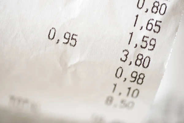 Close Purchase Receipt — Stock Photo, Image