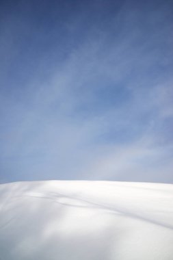 Snowy hill in the Pyrenees, Aspe Valley in France.