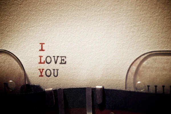 Love You Phrase Written Typewriter — Stock Photo, Image