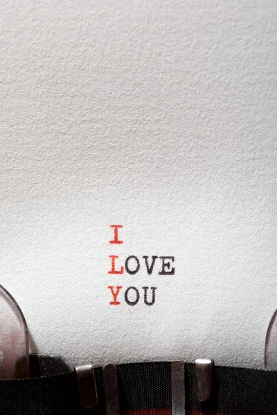 Love You Phrase Written Typewriter — Stock Photo, Image