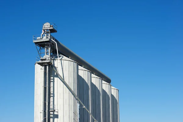 Metal Tanks Farm Zaragoza Province Aragon Spain — Stock Photo, Image