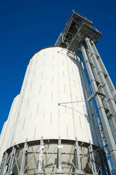 Metal Tanks Farm Zaragoza Province Aragon Spain — Stock Photo, Image