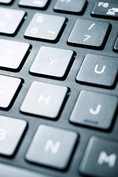 Detail Black Laptop Keyboard — Stock Photo, Image