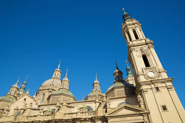 Zaragoza Şehrinde Pilar Katedrali Spanya Aragon Manzarası — Stok fotoğraf