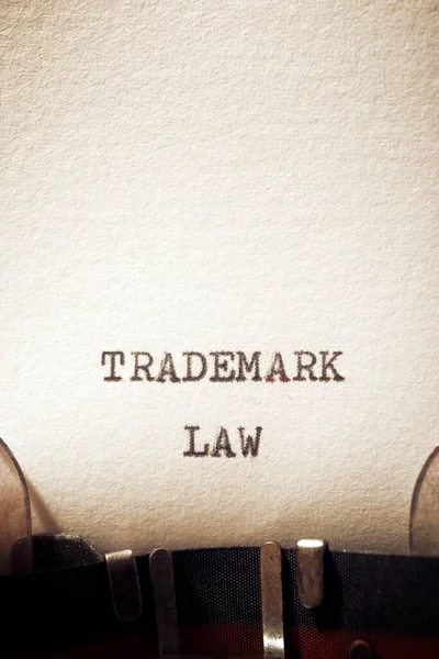 Frase Derecho Marca Registrada Escrita Con Una Máquina Escribir — Foto de Stock