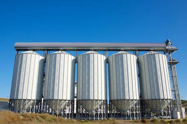 Metal Tanks Farm Zaragoza Province Aragon Spain — Stock Photo, Image