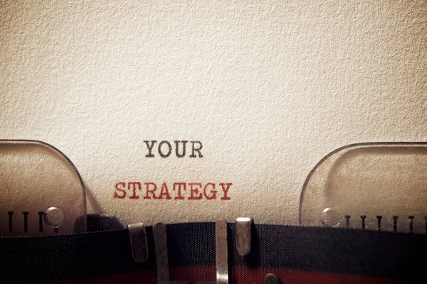 Your Strategy Phrase Written Typewriter — Stock Photo, Image