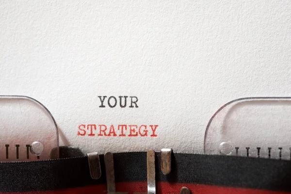 Your Strategy Phrase Written Typewriter — Stock Photo, Image