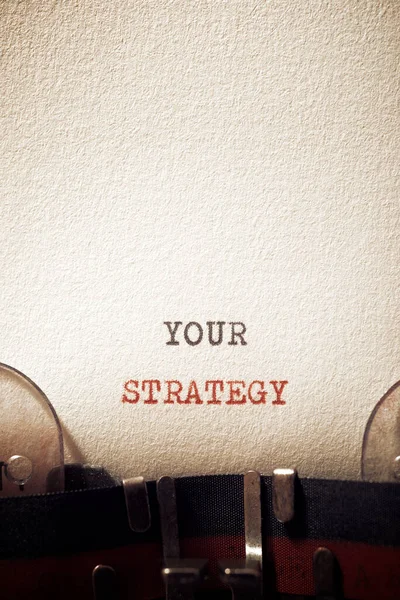 Your Strategy Phrase Written Typewriter — Stock Photo, Image