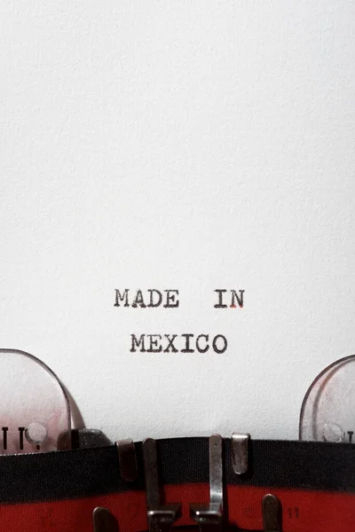 Φτιαγμένη Στο Μεξικό Γραμμένη Γραφομηχανή — Φωτογραφία Αρχείου