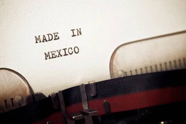 Made Mexico Phrase Written Typewriter — Stock Photo, Image