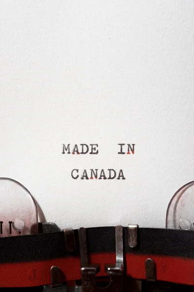Φτιαγμένη Στον Καναδά Φράση Γραμμένη Γραφομηχανή — Φωτογραφία Αρχείου