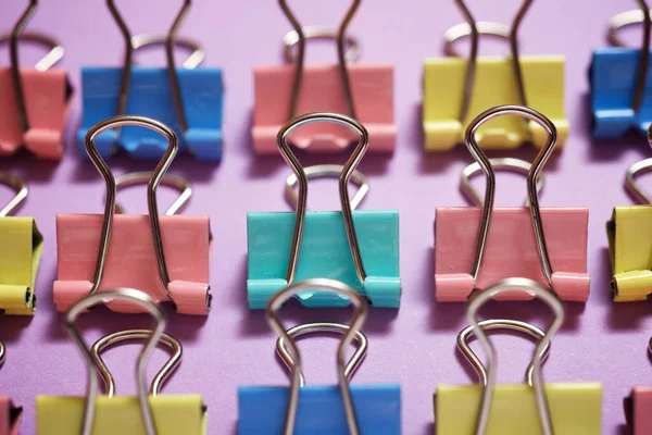 Clamps on a violet table