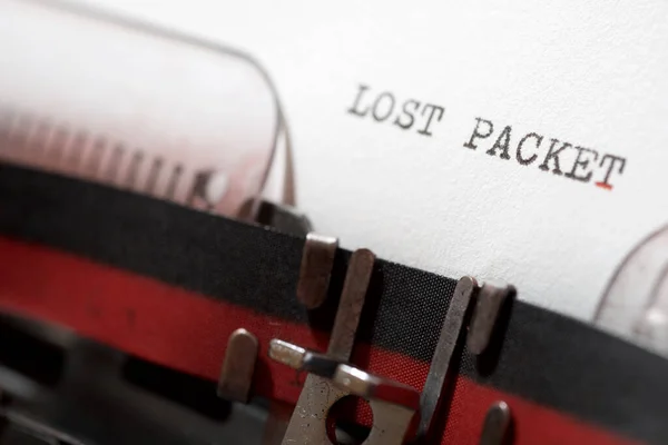 Lost packet phrase written with a typewriter.