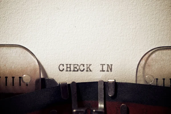 Check in word written with a typewriter.