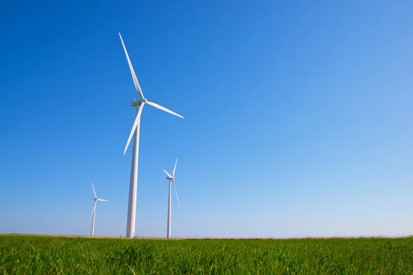 Turbinas Eólicas Para Produção Energia Elétrica Província Zaragoza Aragão Espanha — Fotografia de Stock