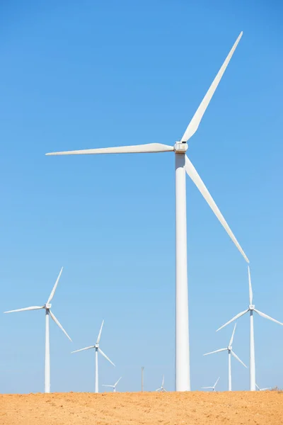 Windturbines Voor Elektrische Productie Provincie Zaragoza Aragon Spanje — Stockfoto