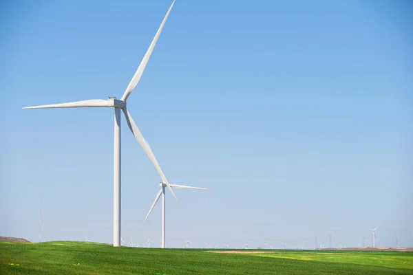 Wind Turbines Electric Power Production Zaragoza Province Aragon Spain — Stock Photo, Image