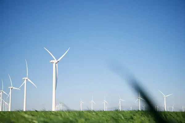 Turbinas Eólicas Para Produção Energia Elétrica Província Zaragoza Aragão Espanha — Fotografia de Stock