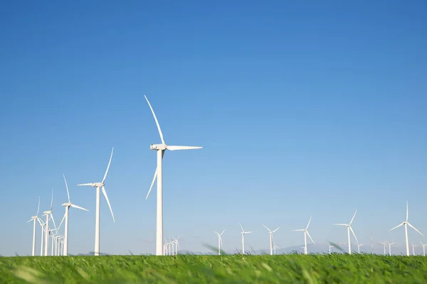 Větrné Turbíny Pro Výrobu Elektrické Energie Provincie Zaragoza Aragon Španělsku — Stock fotografie