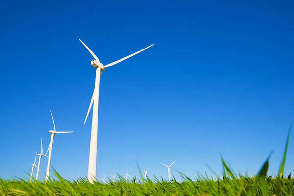 Turbinas Eólicas Para Producción Energía Eléctrica Provincia Zaragoza Aragón España —  Fotos de Stock