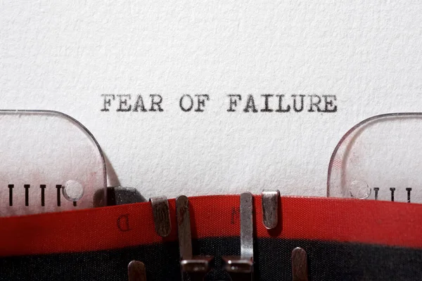 Fear of failure phrase written with a typewriter.