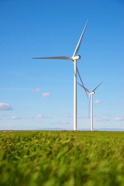 Turbinas Eólicas Para Producción Energía Eléctrica Provincia Zaragoza Aragón España — Foto de Stock