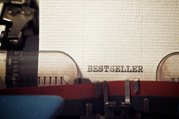 Het Woord Bestseller Geschreven Met Een Typemachine — Stockfoto