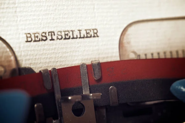Palabra Bestseller Escrita Con Una Máquina Escribir — Foto de Stock