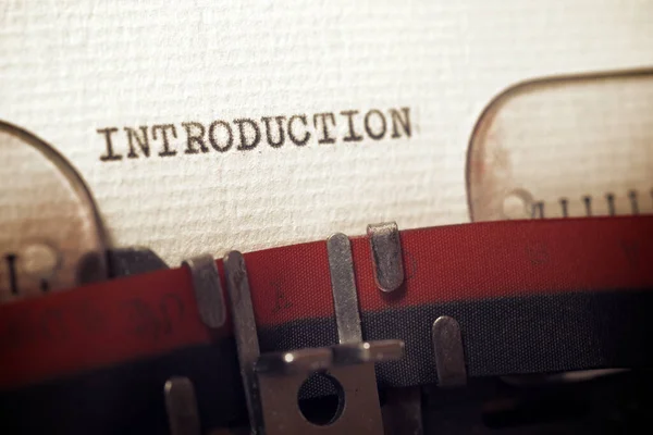 Word Introduction Written Typewriter — Stock Photo, Image