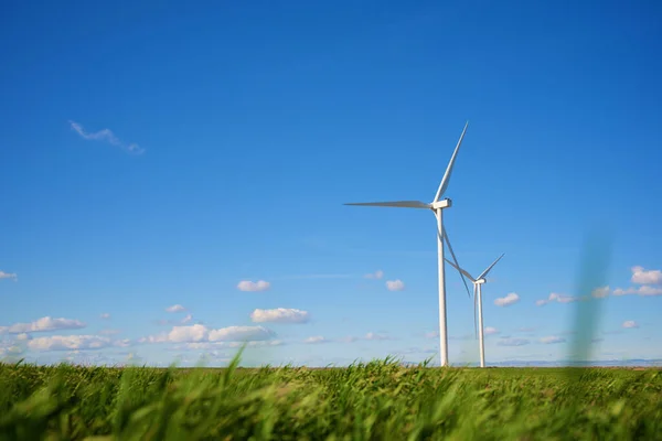 Wind Turbines Electric Power Production Zaragoza Province Aragon Spain Stock Image